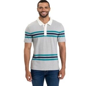 Threads 4 Thought Ashby‎ Pique Striped Polo Shirt Organic Cotton Mens M NWT